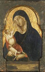Sienese School, 15th Century Style Madonna and Child